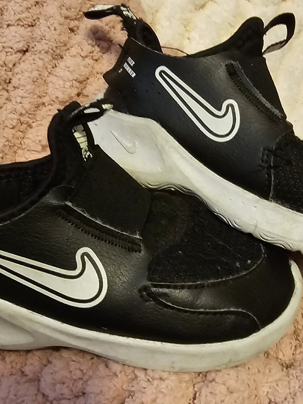 Nike Kids Black and White Slip-On Athletic Sneakers